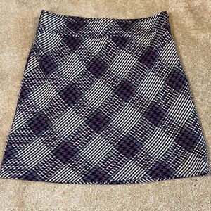 LOFT Purple and White Plaid Skirt
